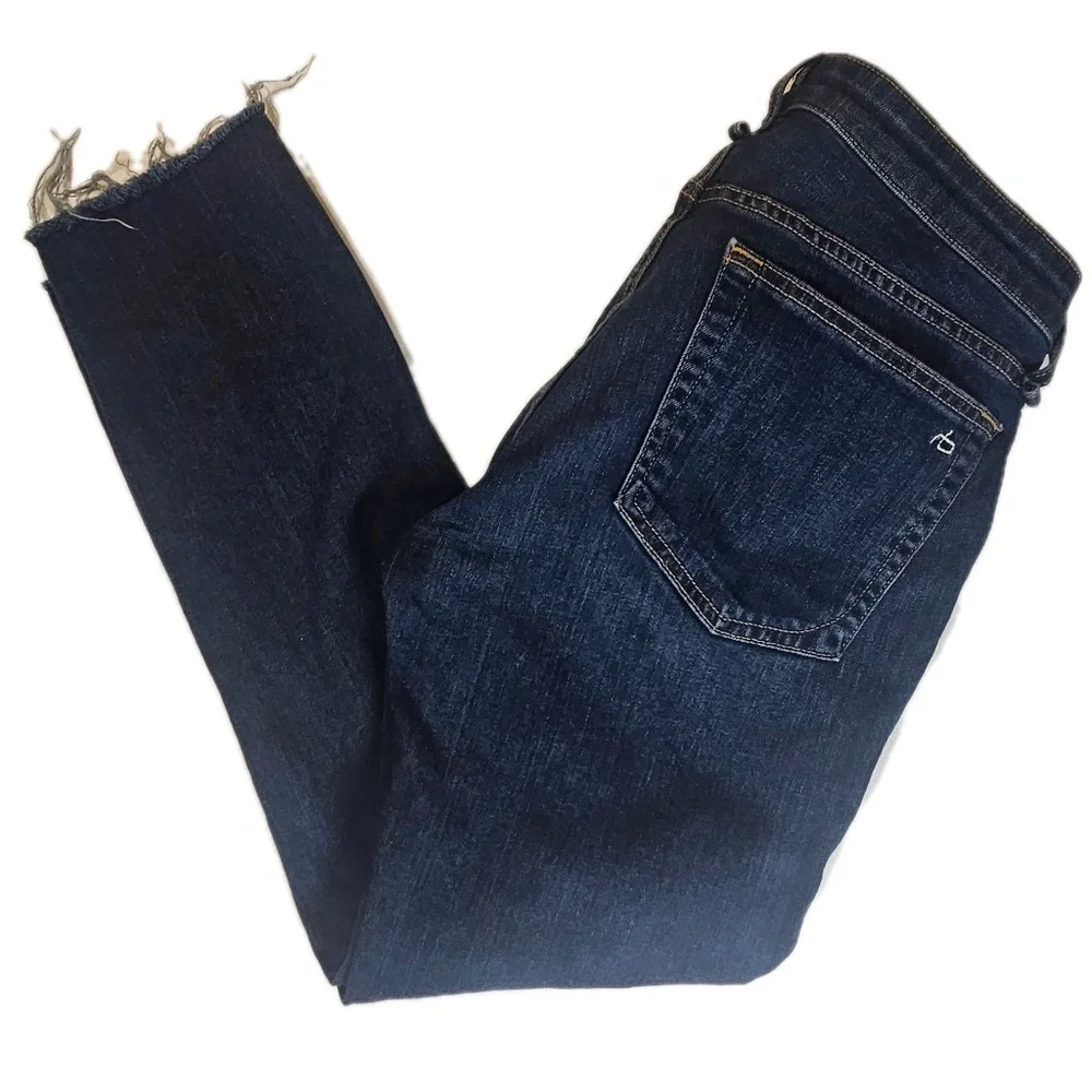 Rag & Bone Jeans Womens 26 Blue Denim Dre Low-Rise Made‎ in USA Slim Boyfriend - Picture 10 of 12